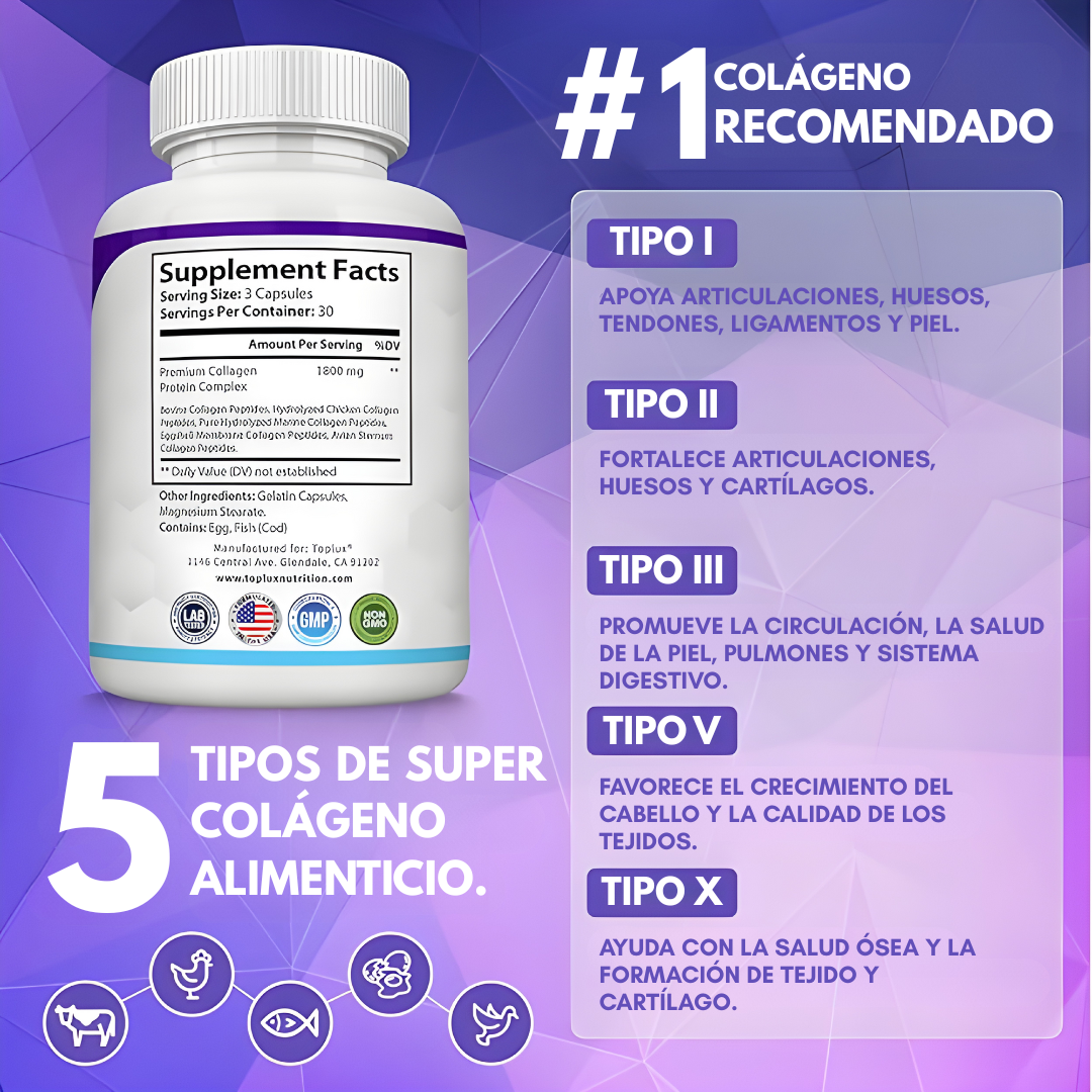 COLLAGEN PEPTIDES X90 CAPS – Nutrición celular para piel firme, articulaciones fuertes y belleza desde adentro